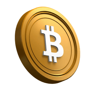 Bitcoin (BTC)-Münze im Design des Hero-Bereichs, schräg dargestellt