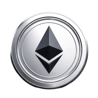 Schwebendes Grafiksymbol der Ethereum-Münze (ETH)