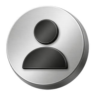 Dekoratives silbernes 3D-Avatar-Icon auf der FAQ-Seite